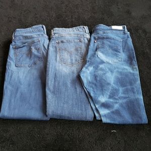 3 Pair Women's Hi-Rise Levi Size 14 Jeans